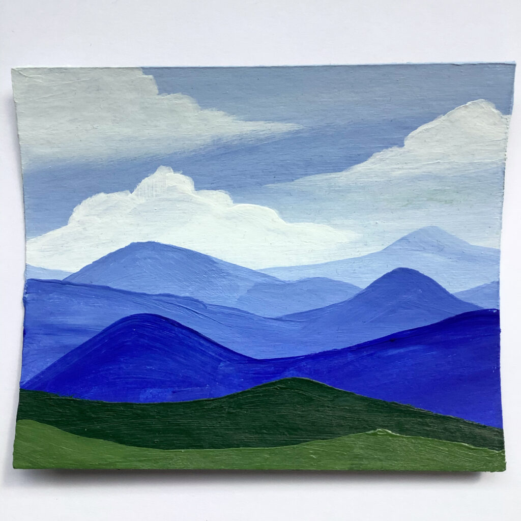little mountain landscape painting