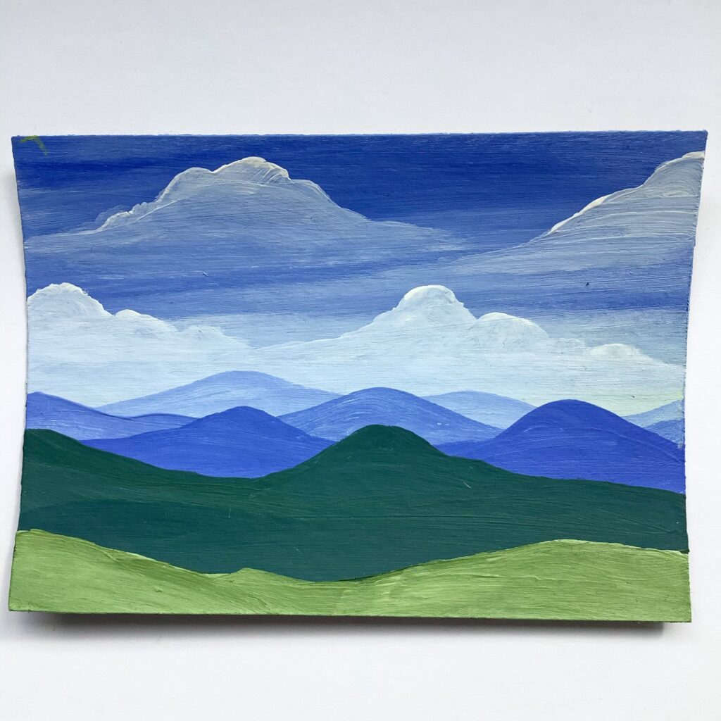 medium mountain landscape painting