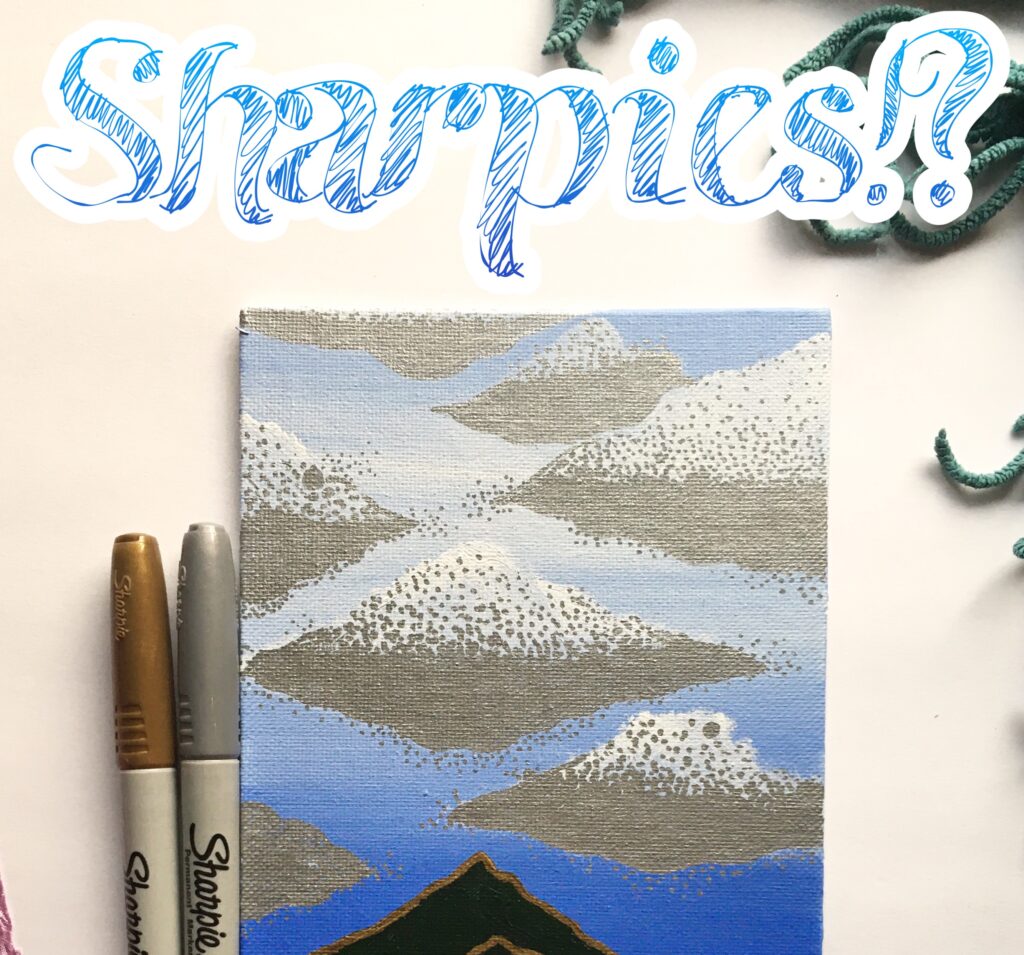 "Sharpies?" sharpie accented cloud painting