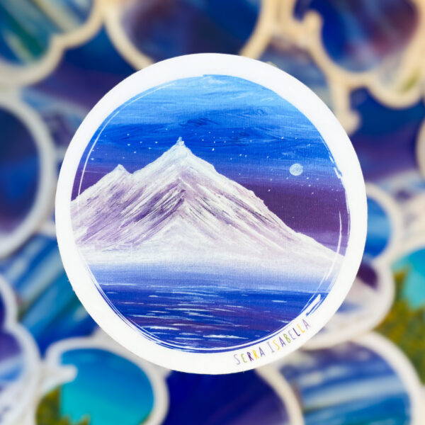 Violet Mountain Sticker Round Featured Image