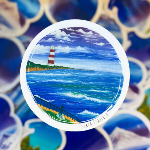 Watching the Sea Sticker Round Featured Image